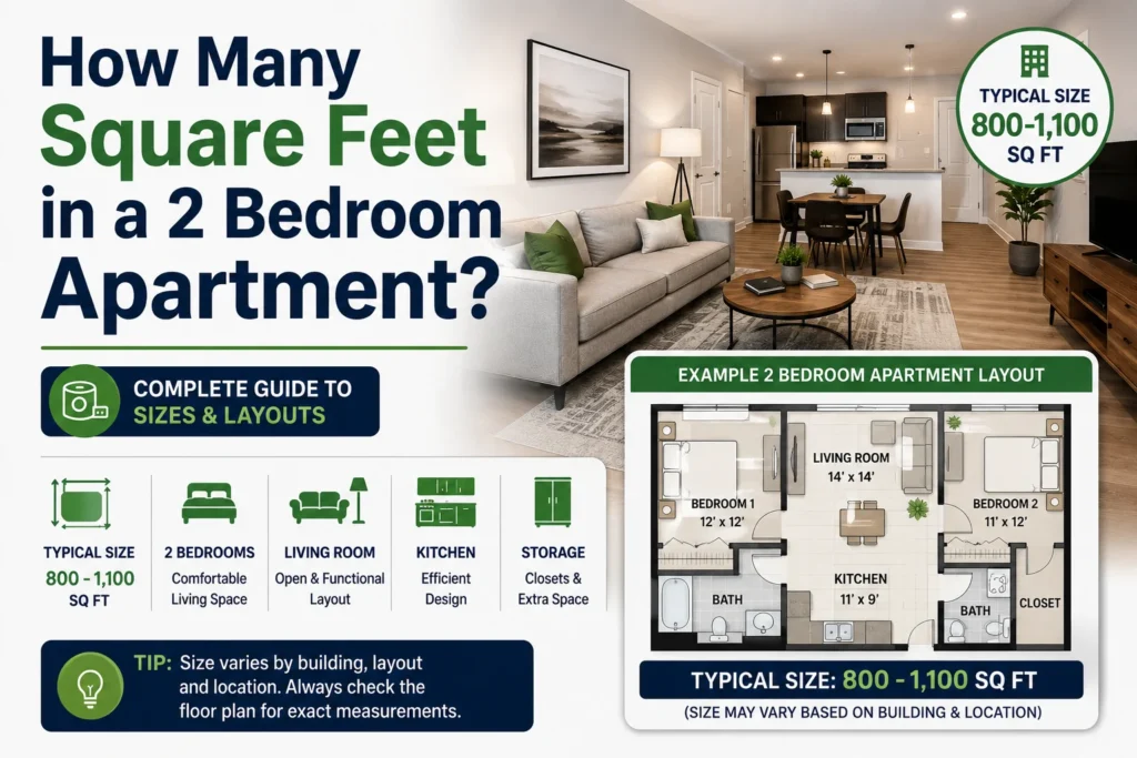 how many square feet is a 2 bedroom apartment