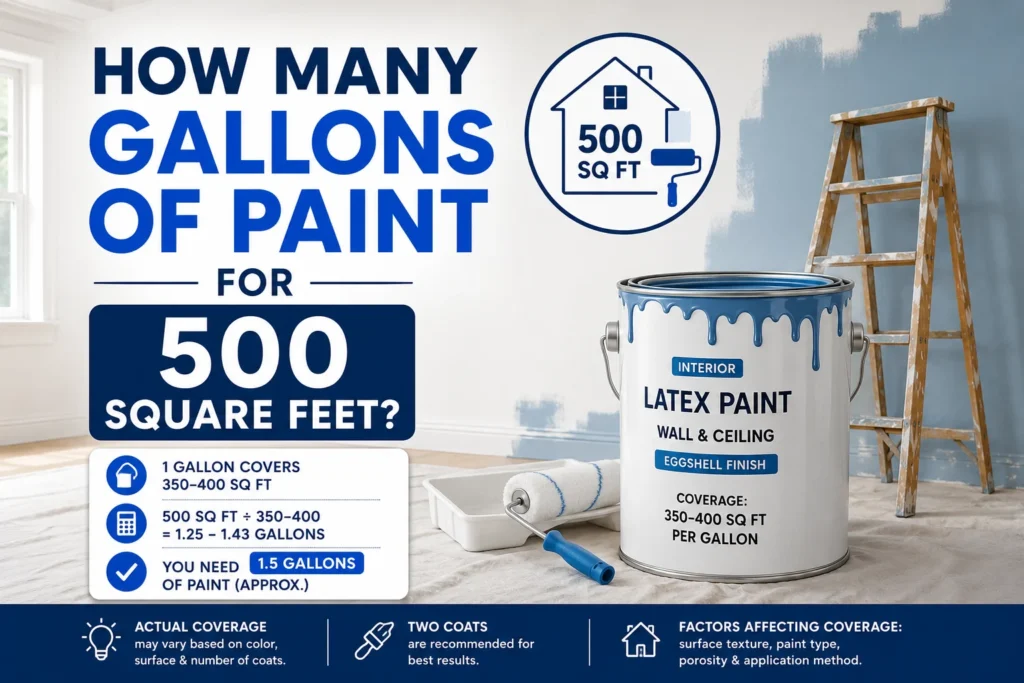 how many gallons of paint for 500 square feet