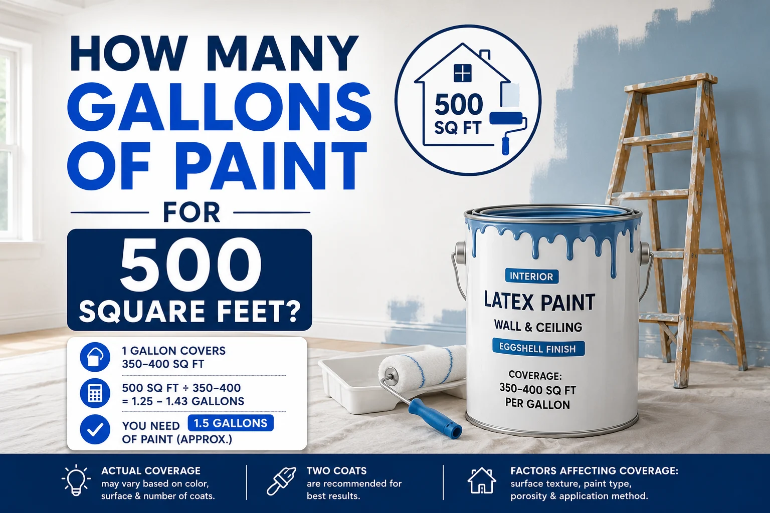how many gallons of paint for 500 square feet