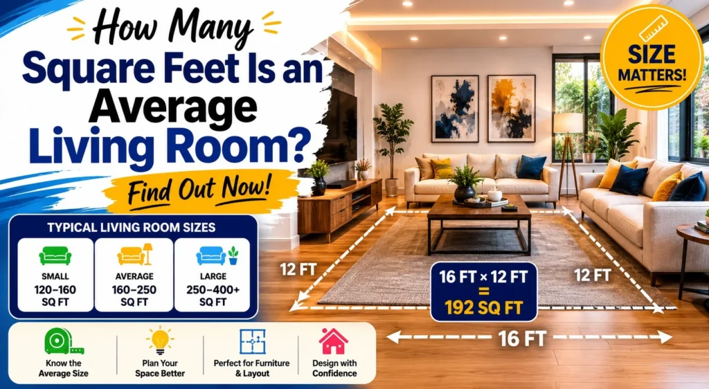 how many square feet is an average living room