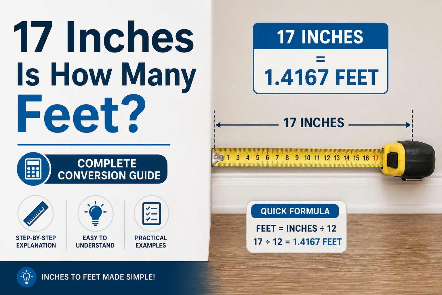 17 inches is how many feet