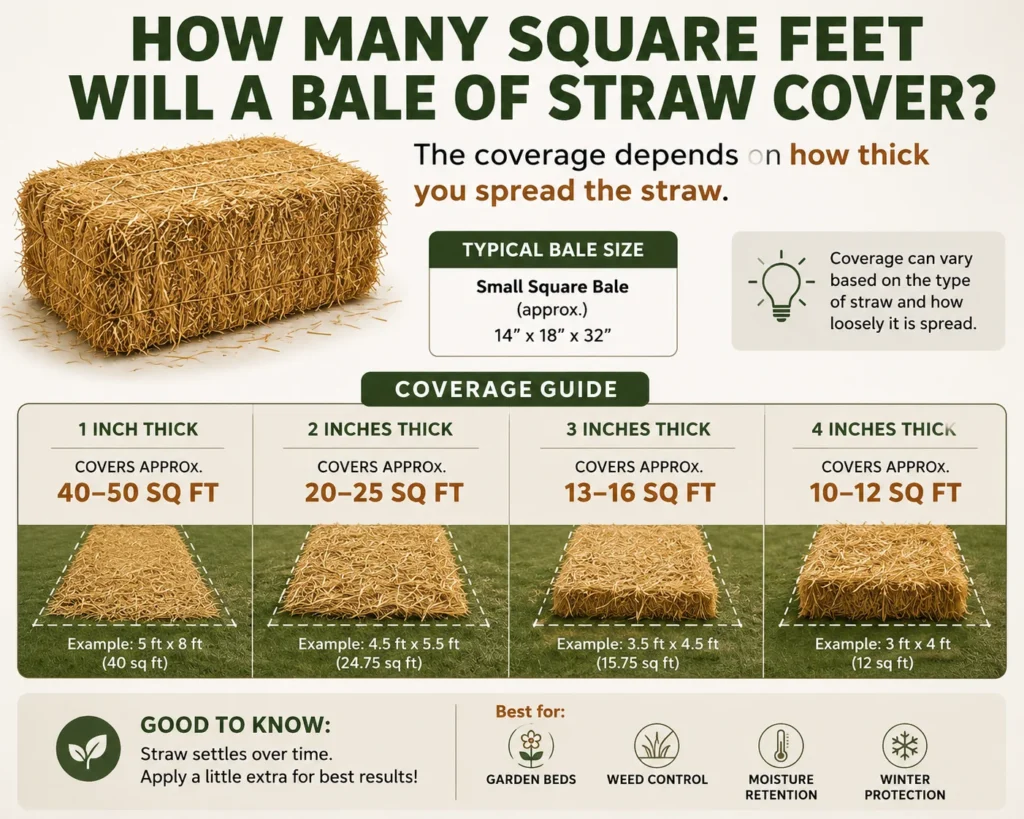 how many square feet will a bale of straw cover