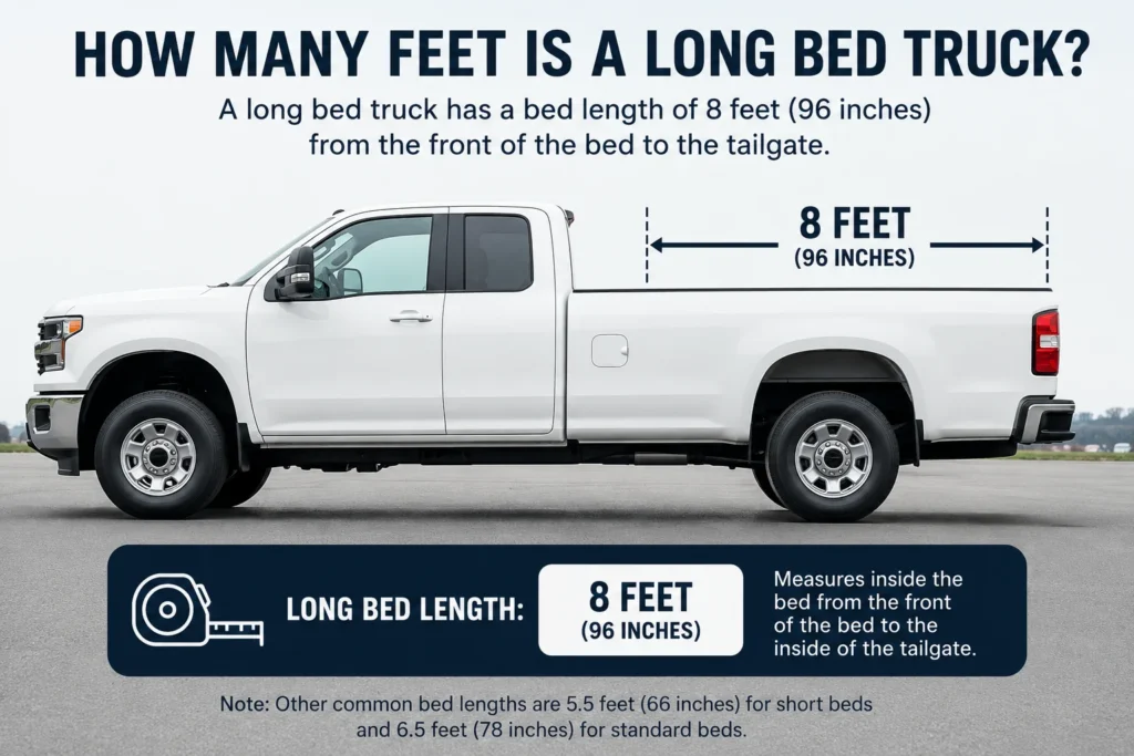how many feet is a long bed truck