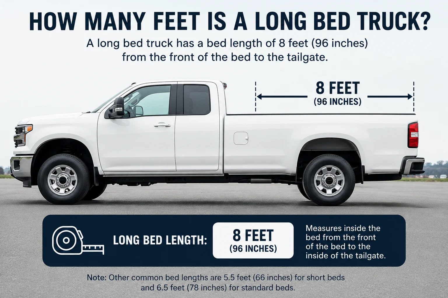 how many feet is a long bed truck