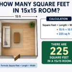 how many square feet in 15x15 room
