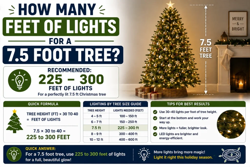 How Many Feet of Lights for a 7.5 Foot Tree