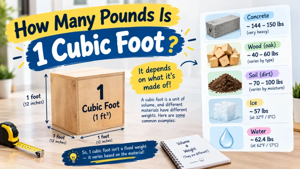 How Many Pounds Is 1 Cubic Foot