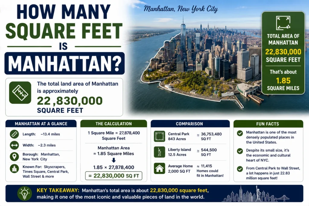 How Many Square Feet Is Manhattan