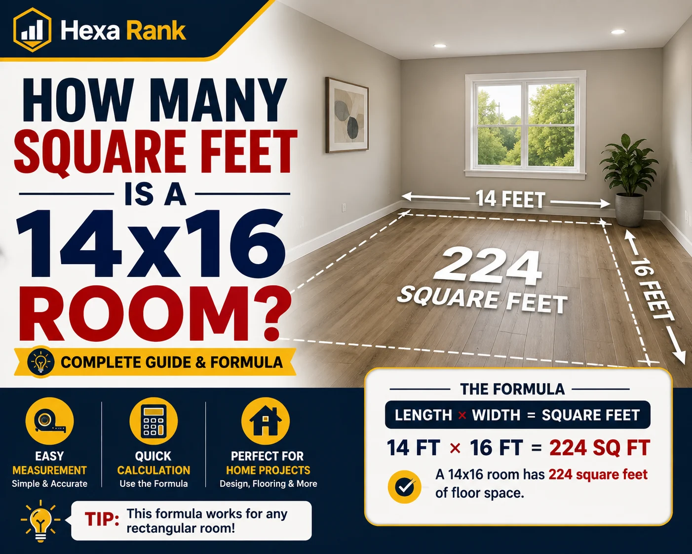 How Many Square Feet Is a 14x16 Room