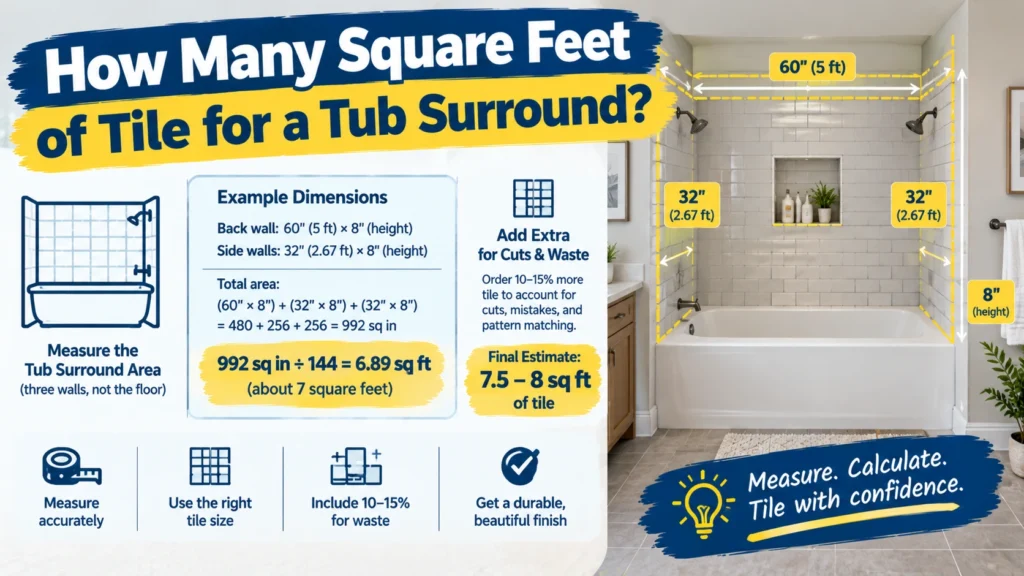 How Many Square Feet of Tile for a Tub Surround