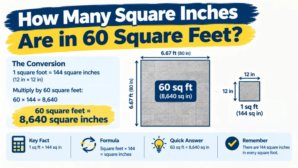 How Many Square Inches Are in 60 Square Feet