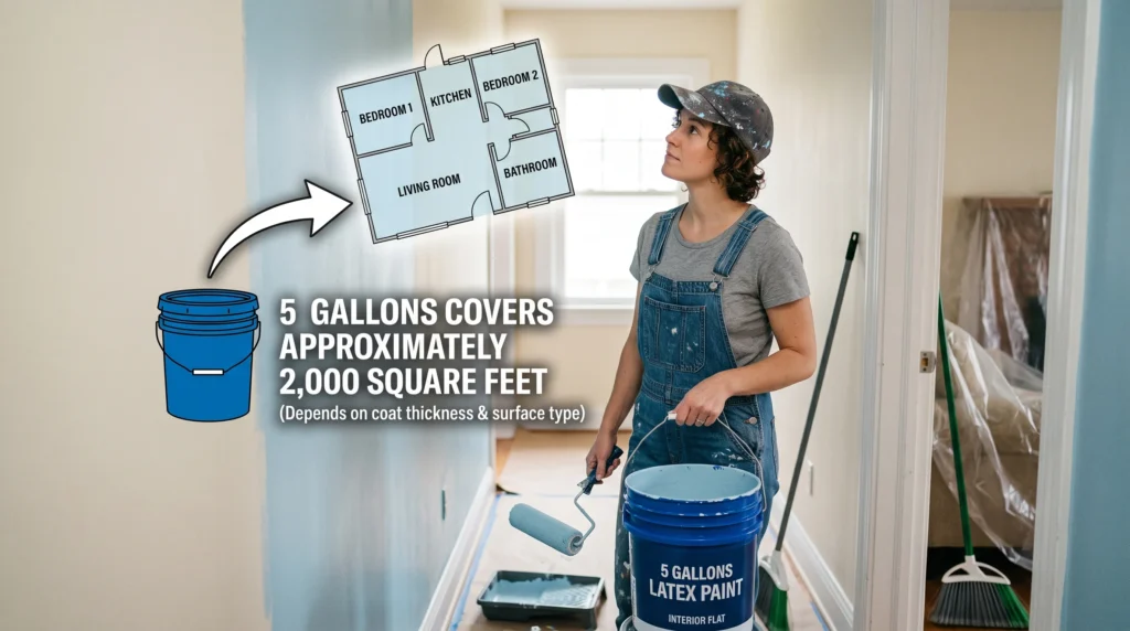 How Many Square Feet Does 5 Gallons of Paint Cover