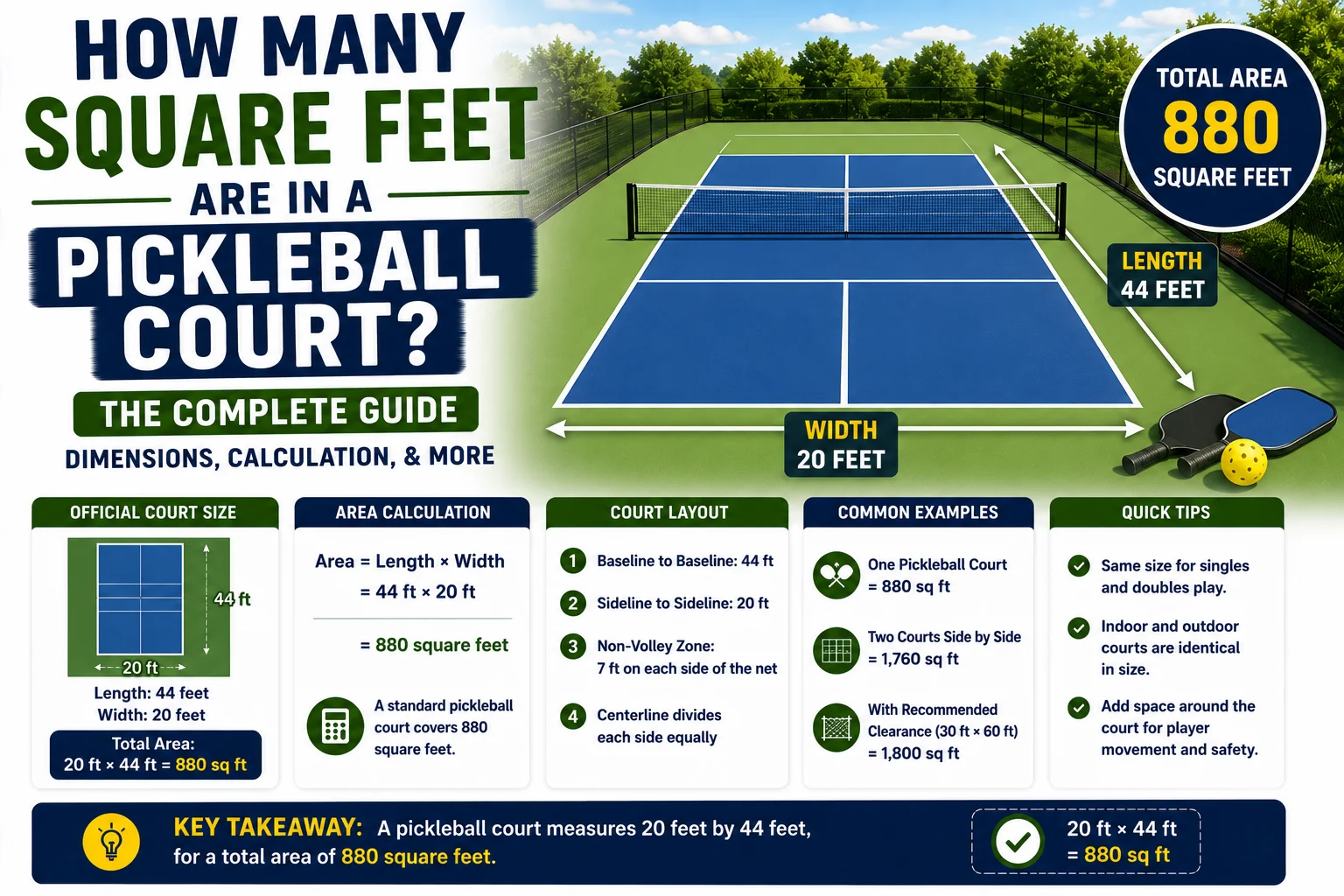 How Many Square Feet Are in a Pickleball Court