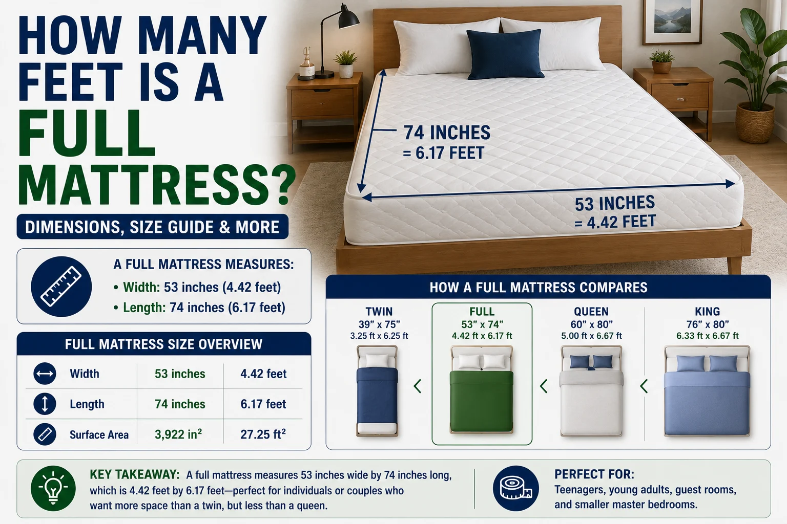How Many Feet Is a Full Mattress