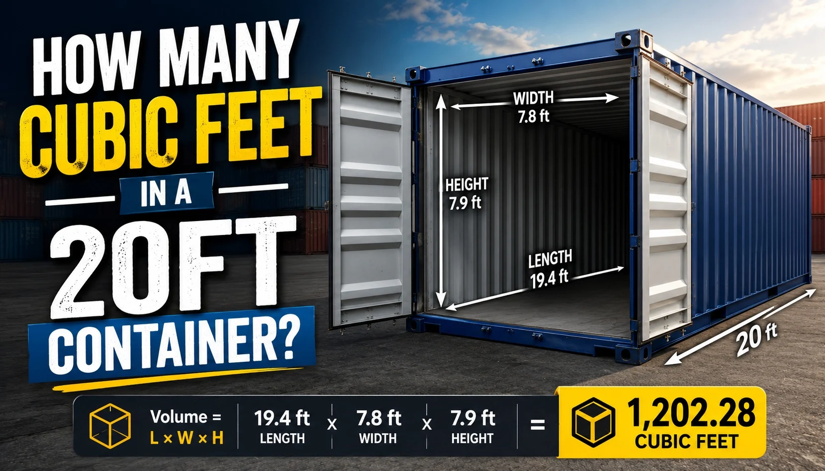 How Many Cubic Feet in a 20ft Container