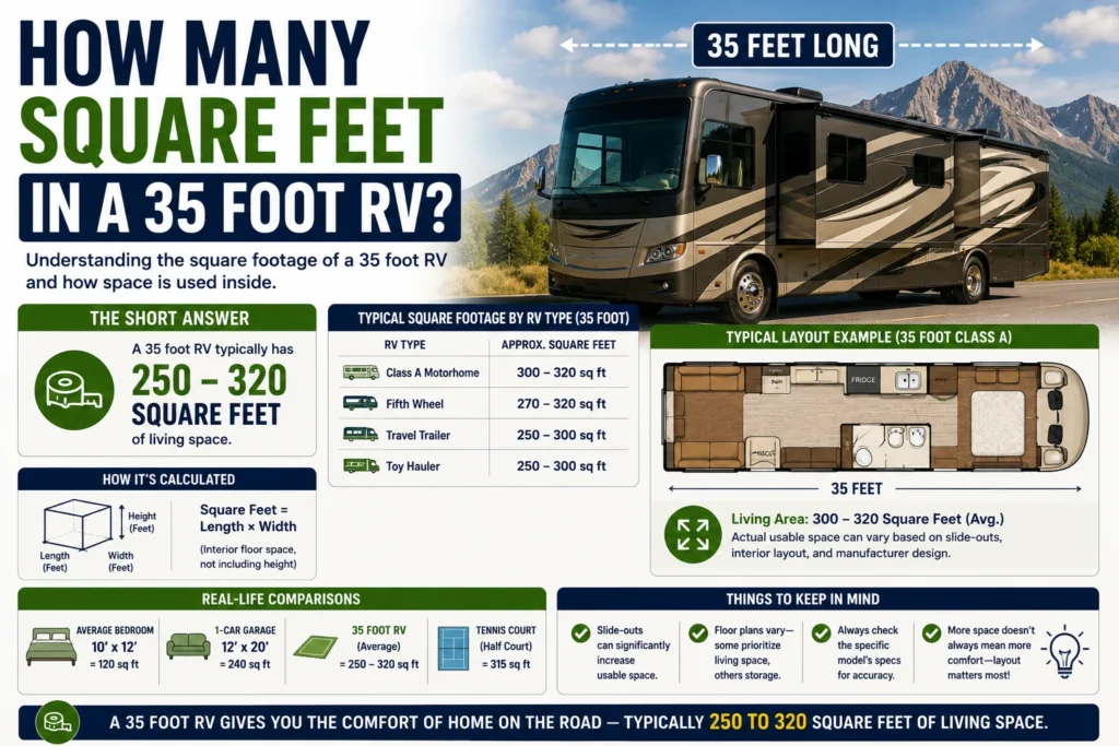How Many Square Feet in a 35 Foot RV