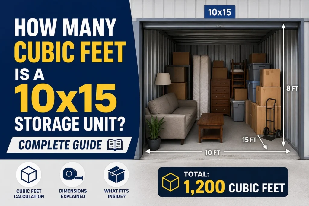 how many cubic feet is a 10x15 storage unit