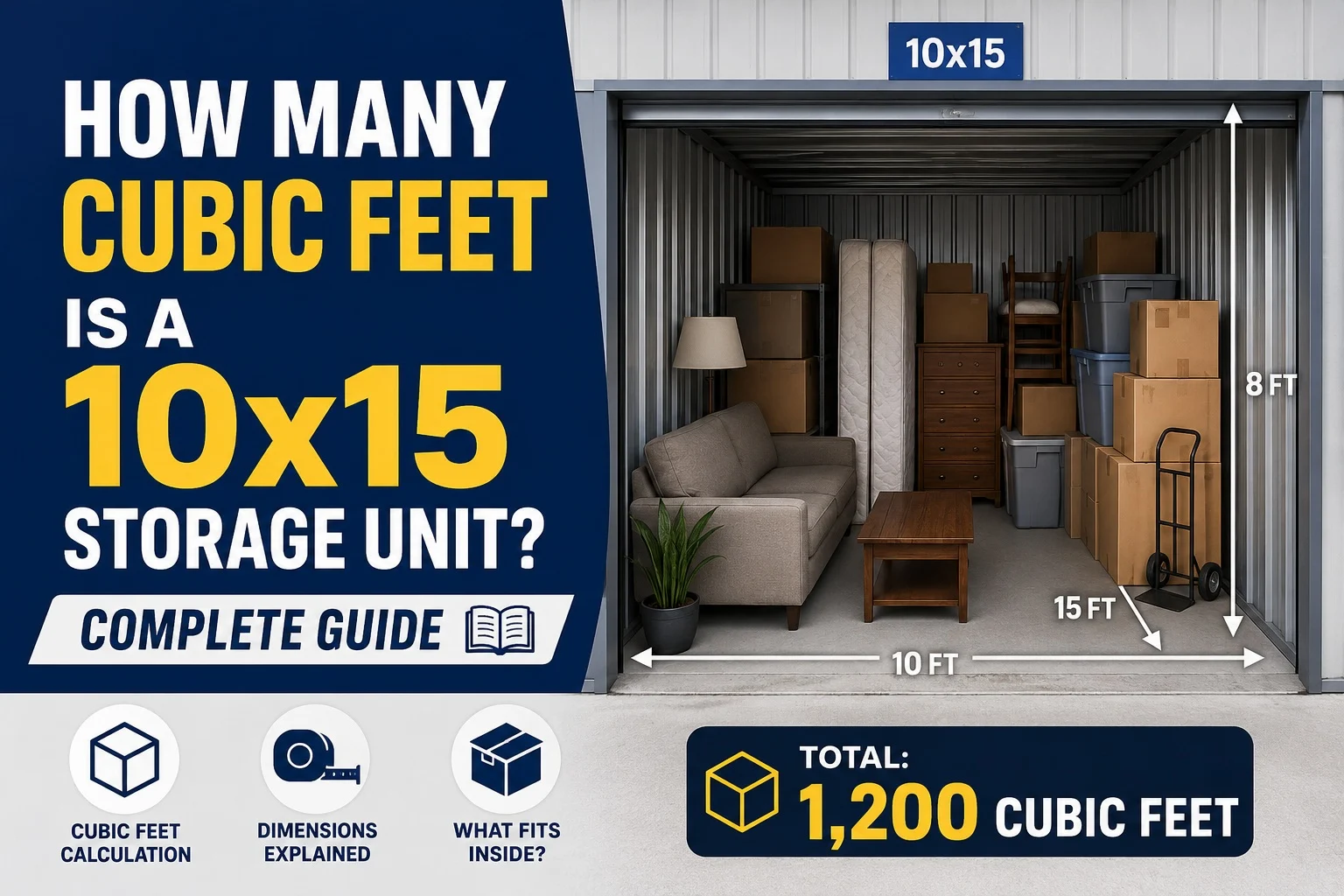 how many cubic feet is a 10x15 storage unit