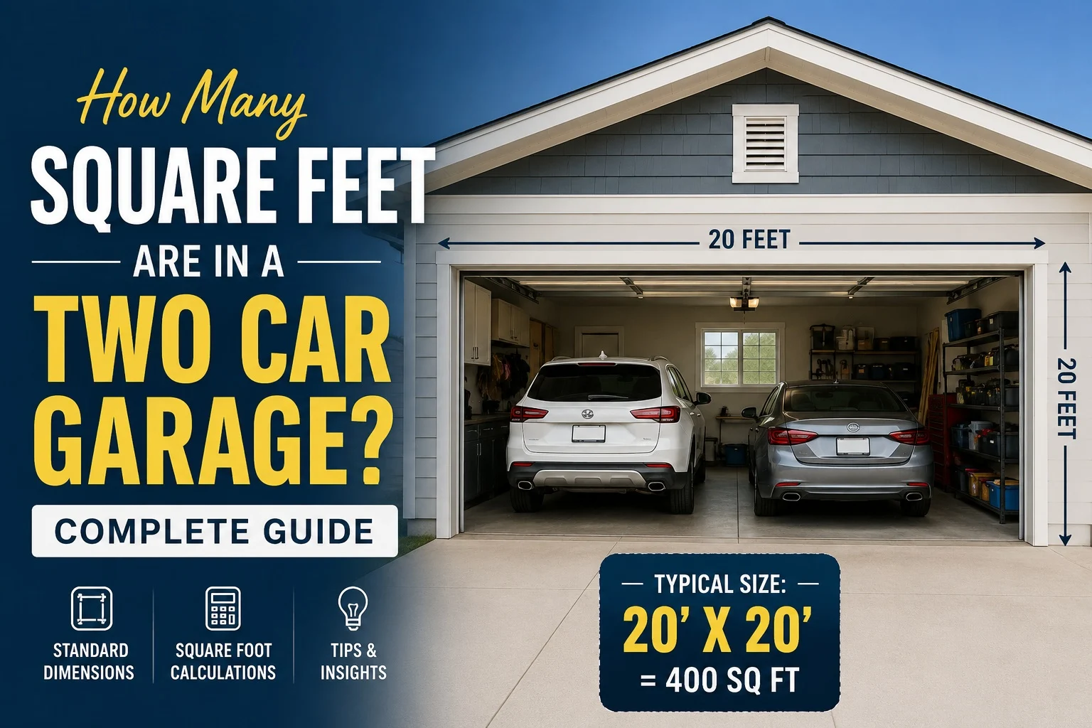How Many Square Feet Are in a Two Car Garage? Complete Guide