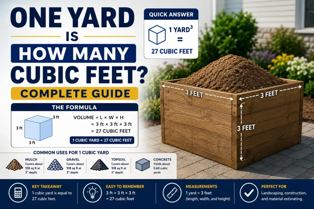 one yard is how many cubic feet