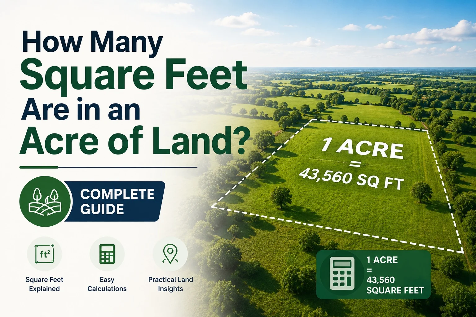how many square feet are there in an acre of land