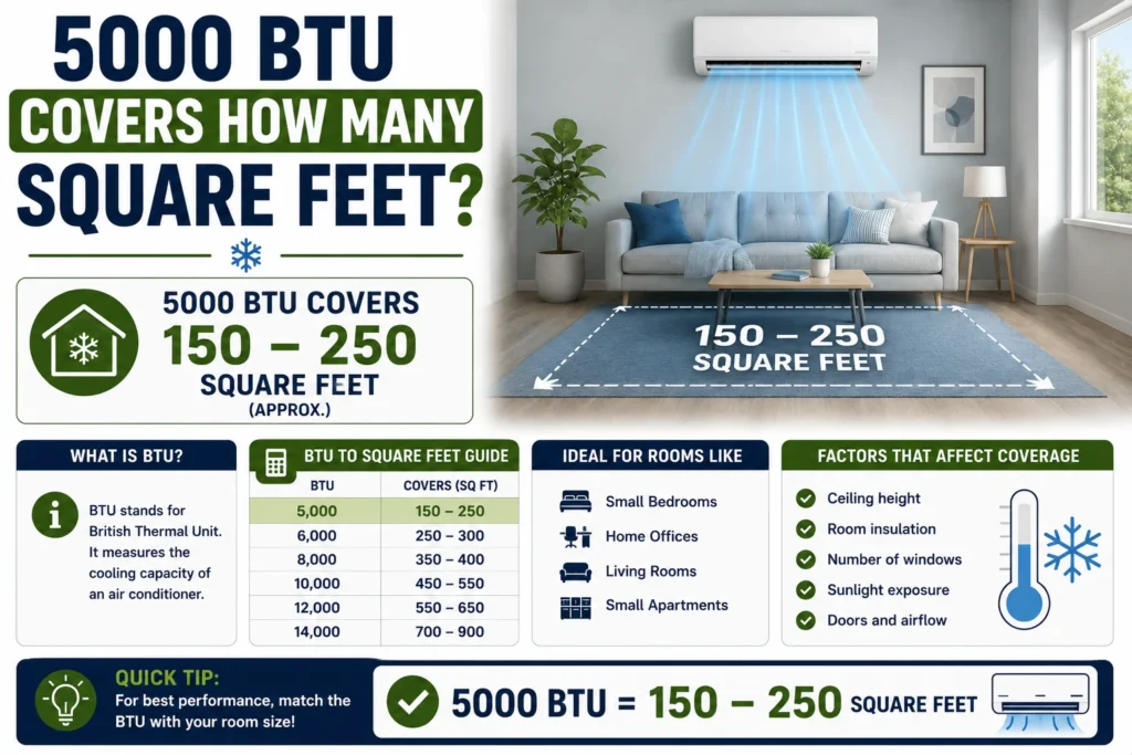 5000 BTU Covers How Many Square Feet