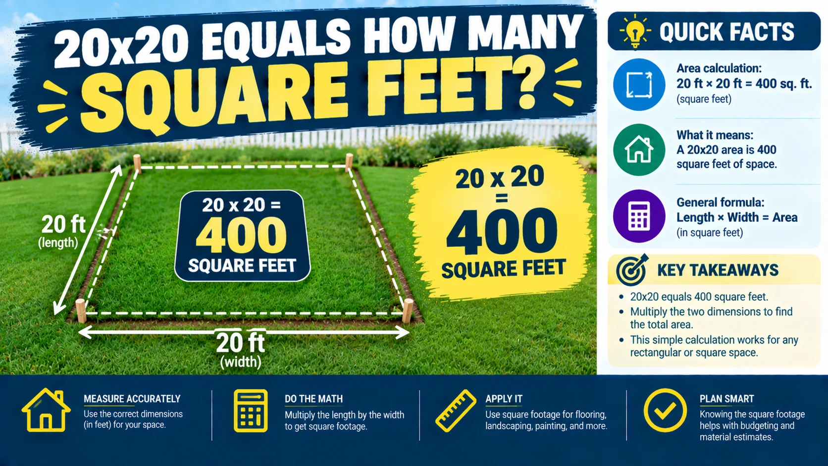 20x20 Equals How Many Square Feet