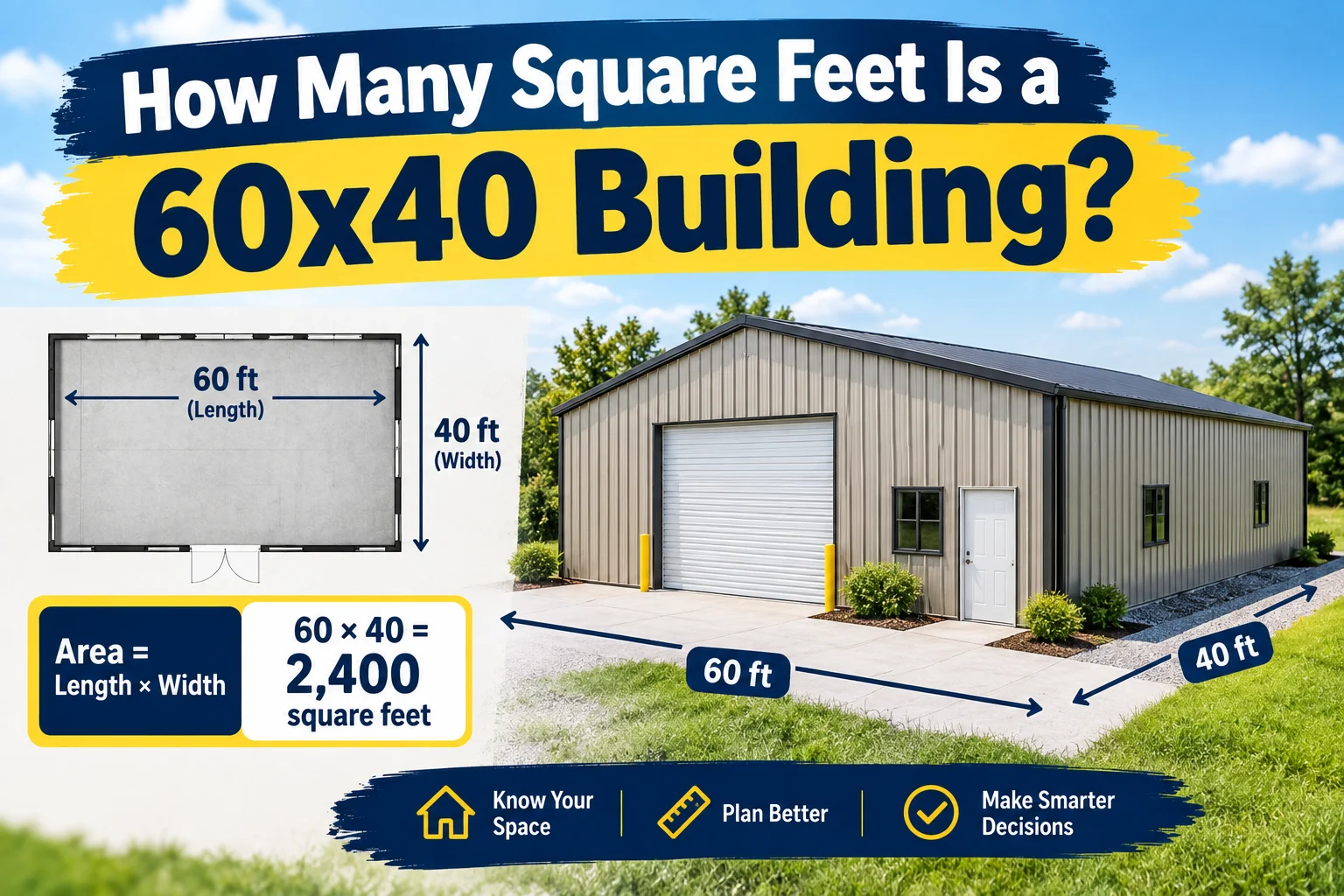How Many Square Feet Is a 60x40 Building