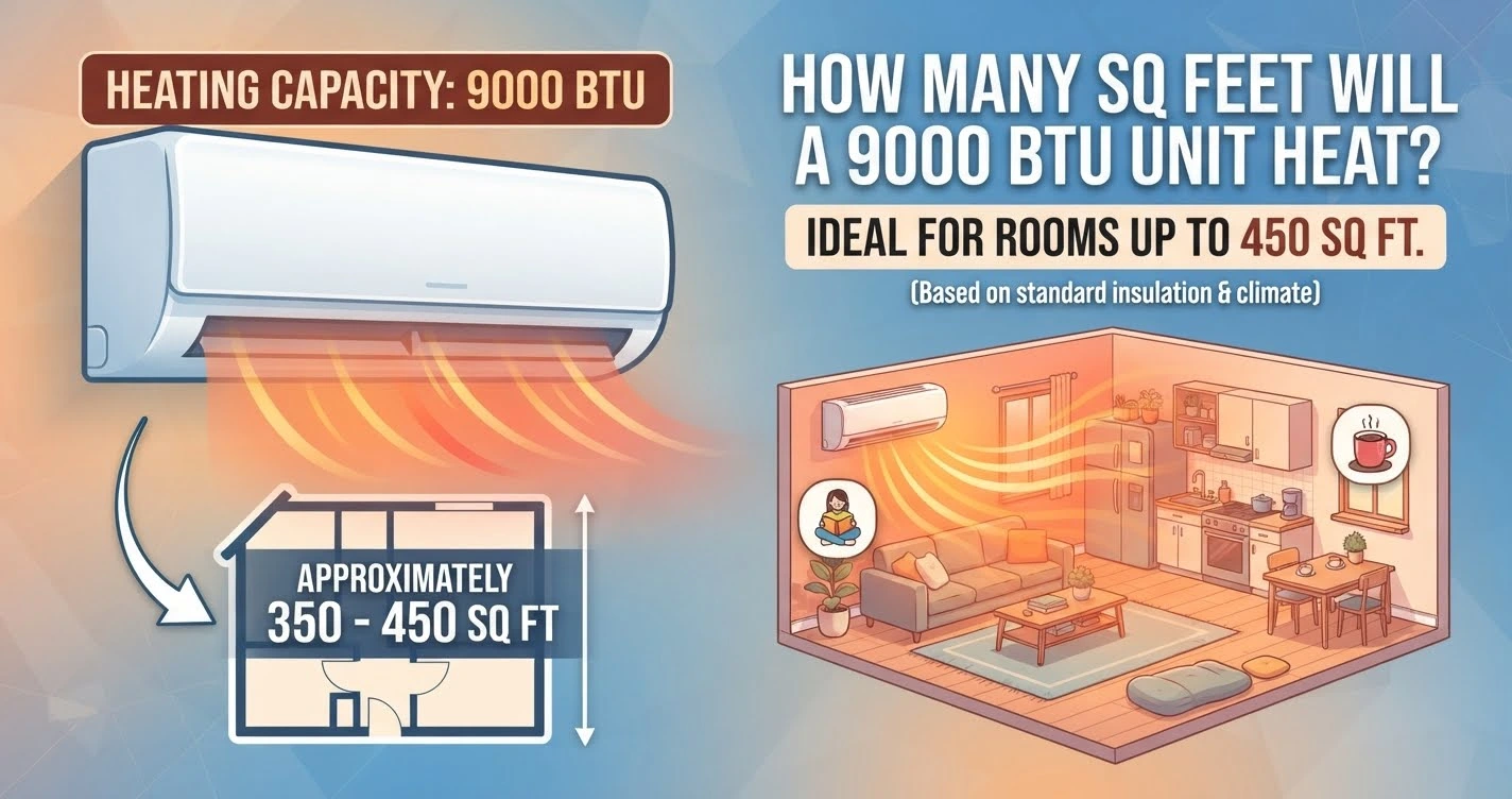How Many Square Feet Will 9000 BTU Heat