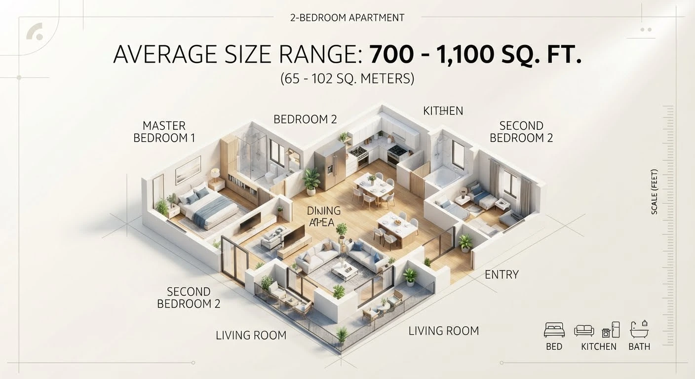 How Many Square Feet Is a 2 Bedroom Apartment